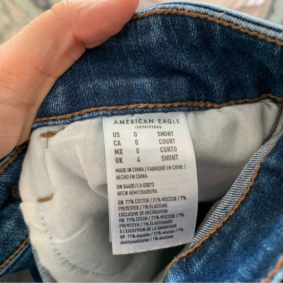 American Eagle Hi Rise Jegging Distressed Skinny Jeans SHORT - Picture 5 of 7